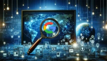lupa buscando en el mundo digital con el buscador de google